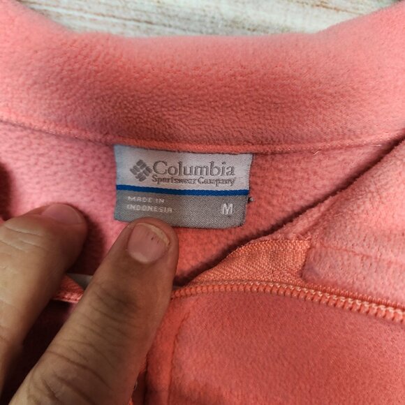 Columbia Womens Jacket Pink Long Sleeve Full Zip Benton Springs Fleece Size M - Picture 12 of 16